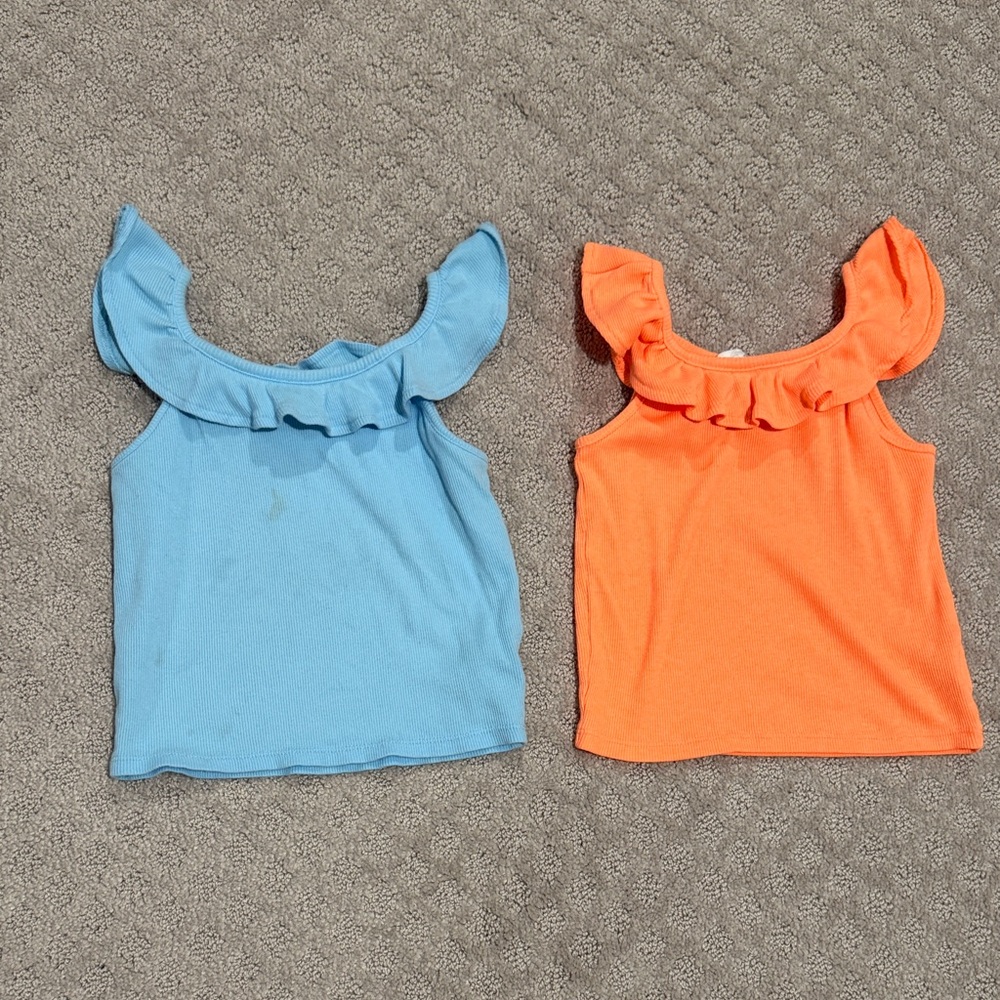 GAP kids Ruffled Kids Tops - Blue and Orange